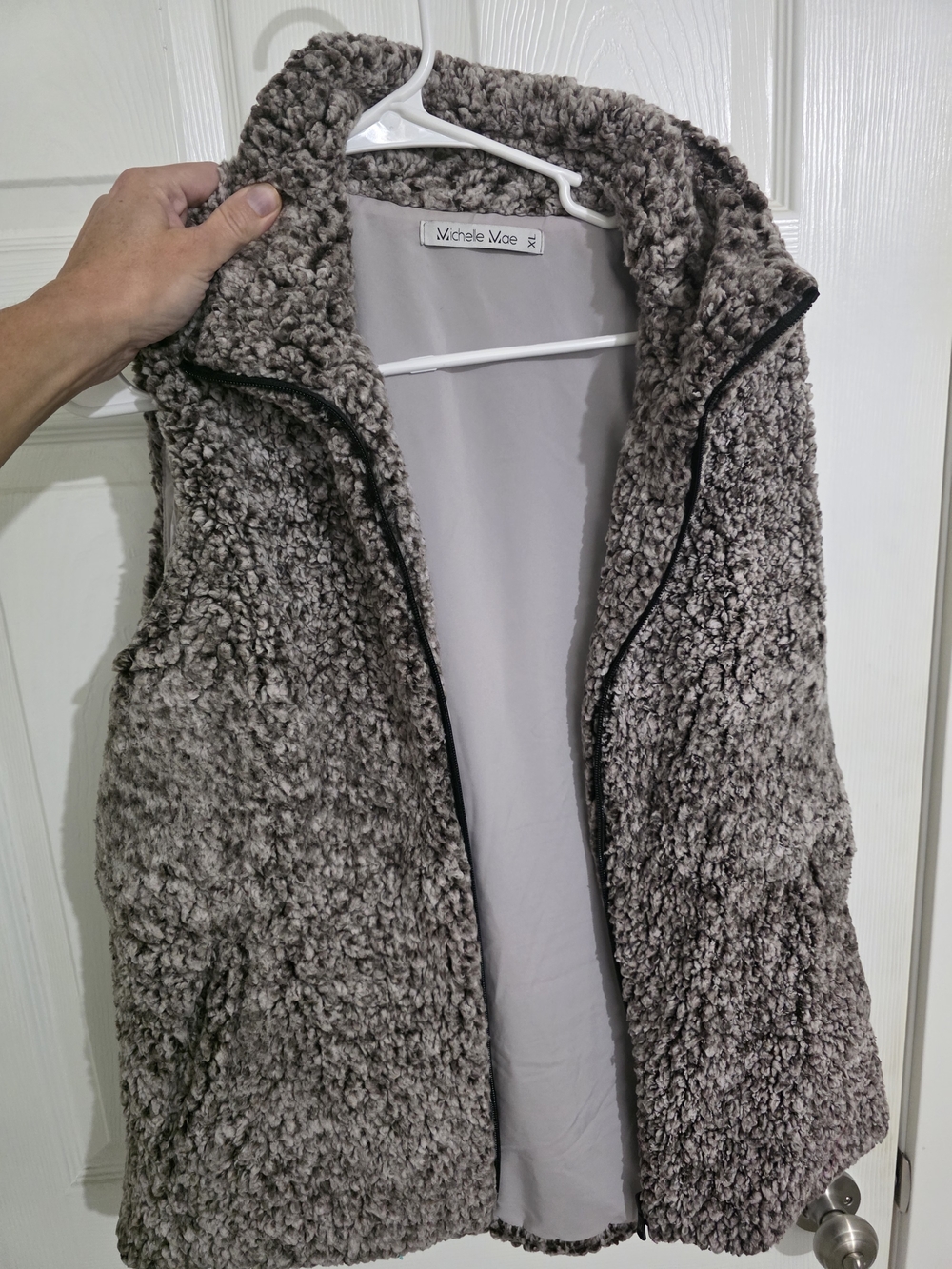 Michelle Mae Gray Sherpa Zip-Front Vest